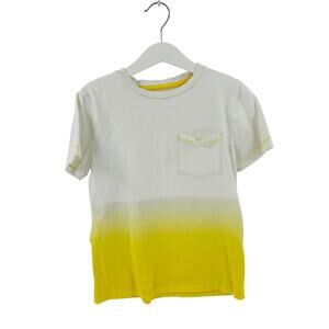 Boden White to Yellow Ombre Pocket Tee Bright Summer Fade Crewneck Size 7-8Y